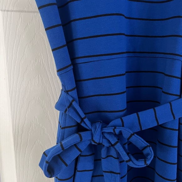 Talbots striped blue and purple dress with rounded hem - Picture 4 of 4